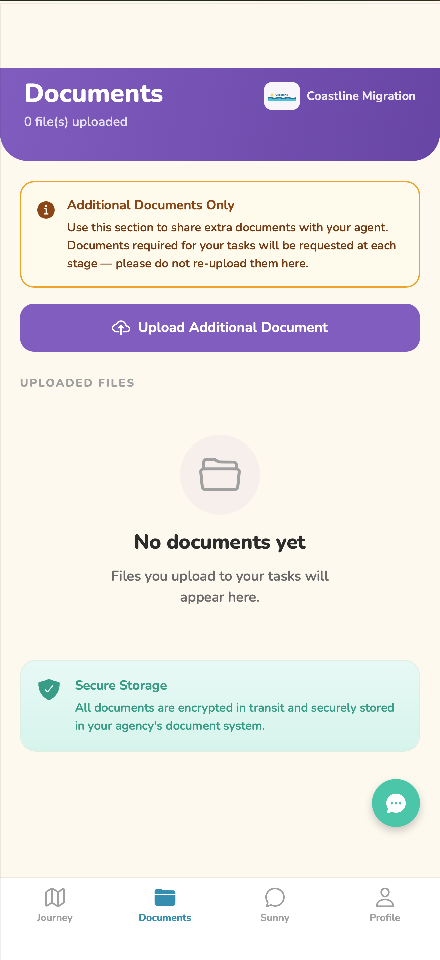 The Documents tab listing uploaded files